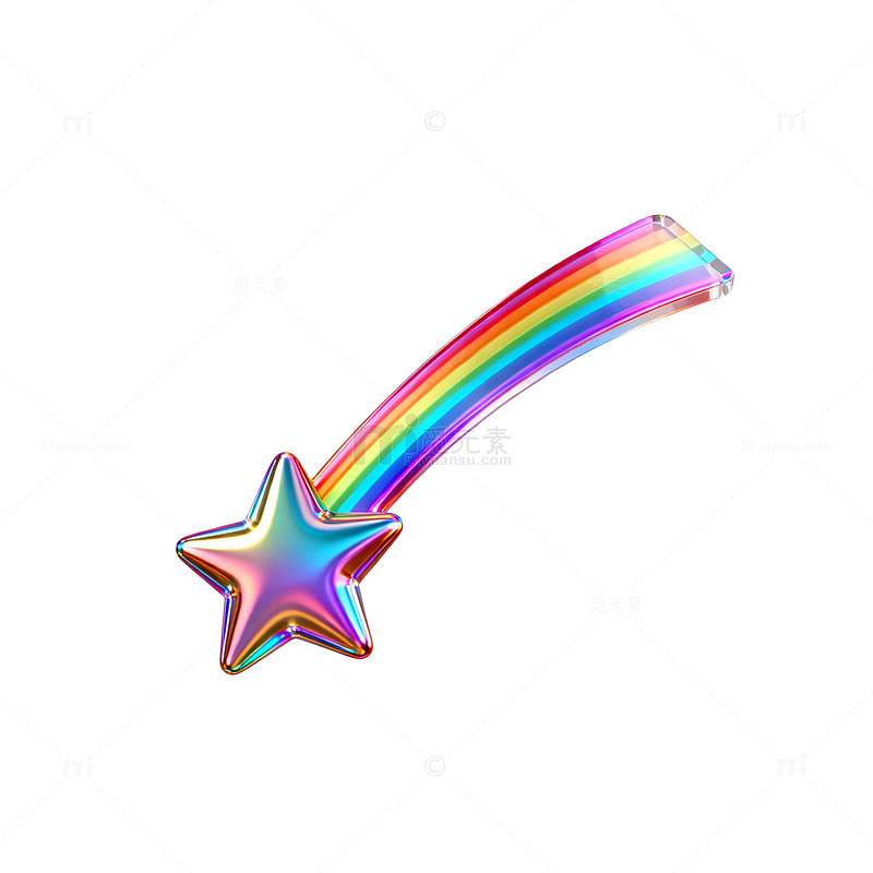 彩虹星形梦幻装饰图案
