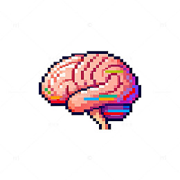 像素艺术大脑图案设计元素