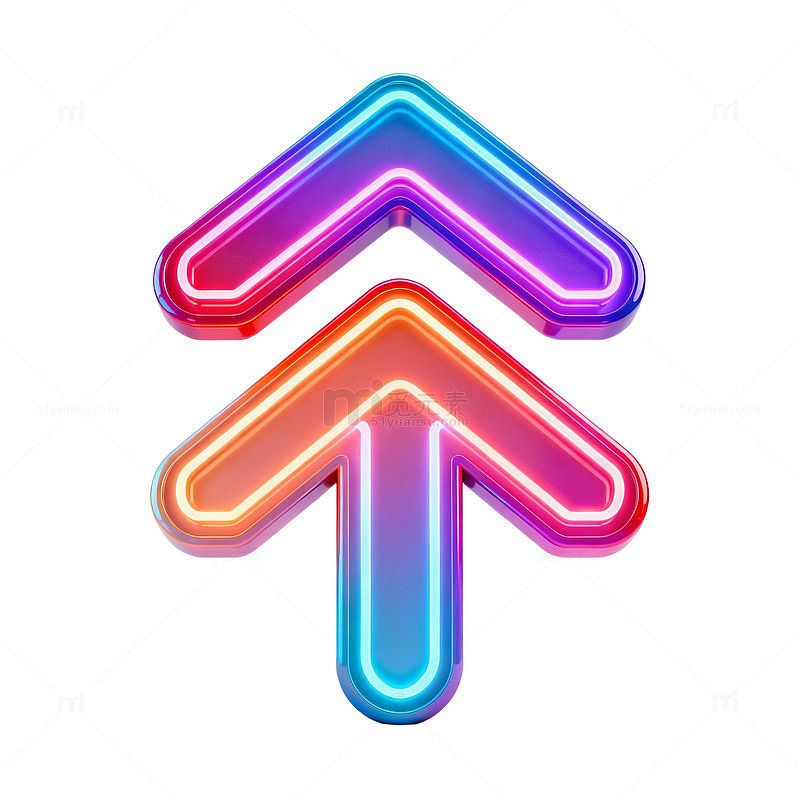 霓虹灯光效箭头图标设计素材