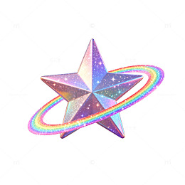 梦幻彩虹星装饰图案