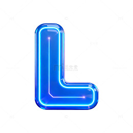 蓝色光泽字母L设计元素