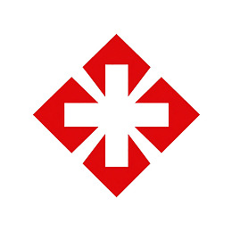 红色菱形交叉图案标识