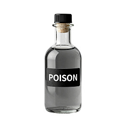 标有‘POISON’的玻璃瓶