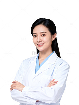 白衣女医生肖像照