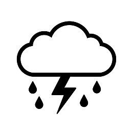 黑色闪电雨云图标图片