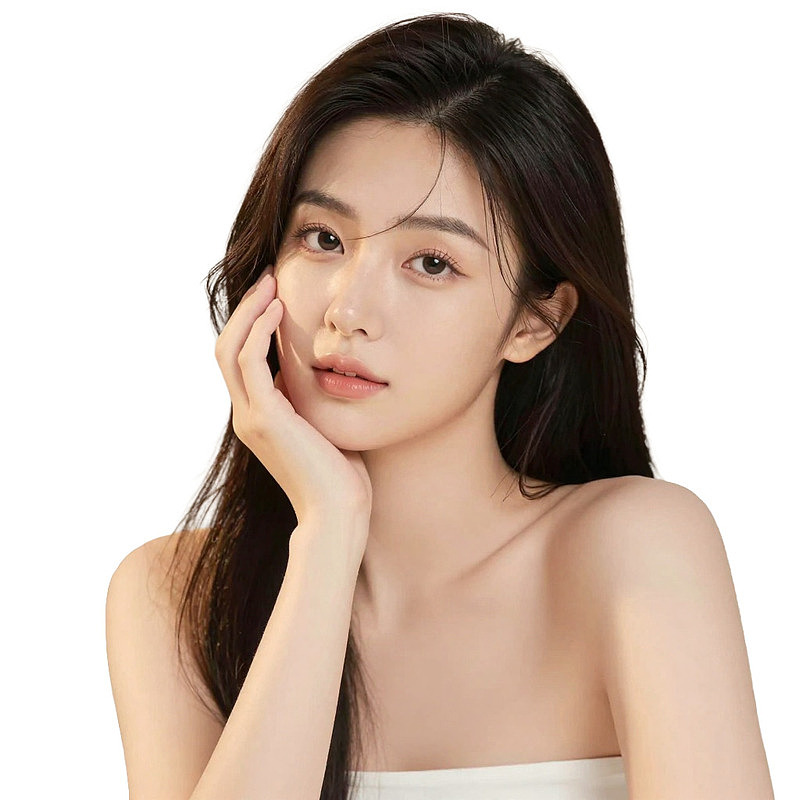 年轻女性手托脸颊的优雅肖像