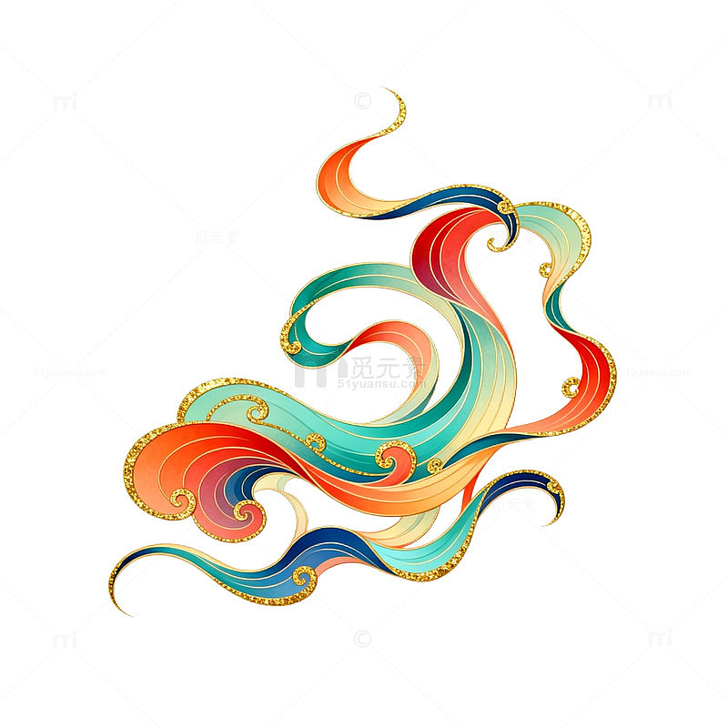 彩绘波浪纹样艺术图案