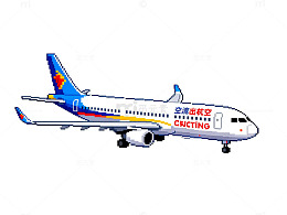 卡通飞机航空插画设计素材