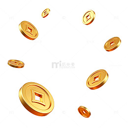 金币飞舞财富象征
