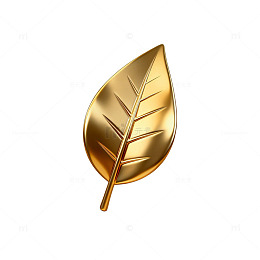 金色叶子图标设计素材
