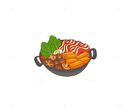 矢量火锅手绘插画元素