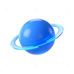 蓝色星球太空科幻3D模型