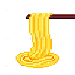 像素风面条插画素材