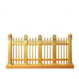 华丽金色围栏装饰素材