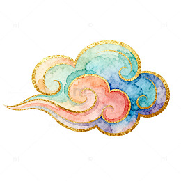 彩绘云纹装饰图案
