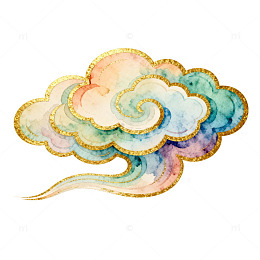 彩绘梦幻云彩装饰图案