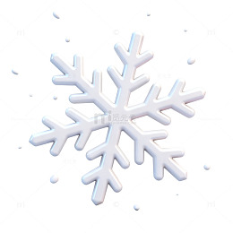 简约雪花三维模型设计元素