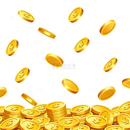 金币雨财富梦想矢量图
