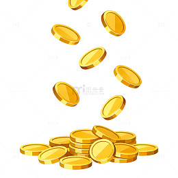 金币坠落动画素材