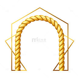 金色绳索拱门装饰图案