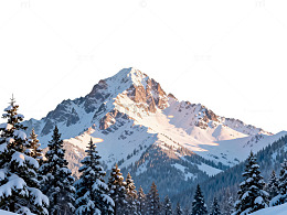 雪山风光冬季雪景森林图片素材