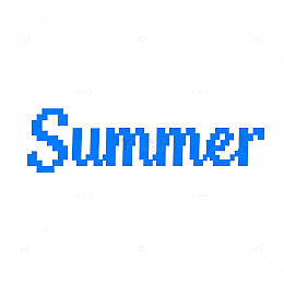 像素风夏日主题文字设计素材