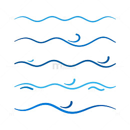 简约波浪线条图案设计元素