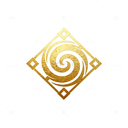 金色螺旋几何图形标志设计