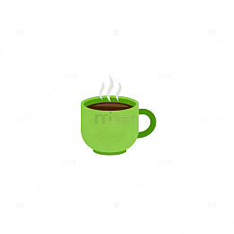 简约绿色咖啡杯图标