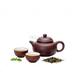 紫砂壶茶杯茶叶静物