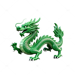 绿色中国龙三维模型设计