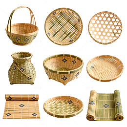 竹编工艺品展示图