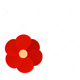 红色简约花朵矢量图案