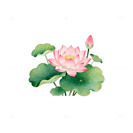 水墨风荷花装饰画素材