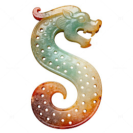 古代龙凤玉雕艺术品