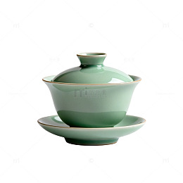 青瓷盖碗茶具