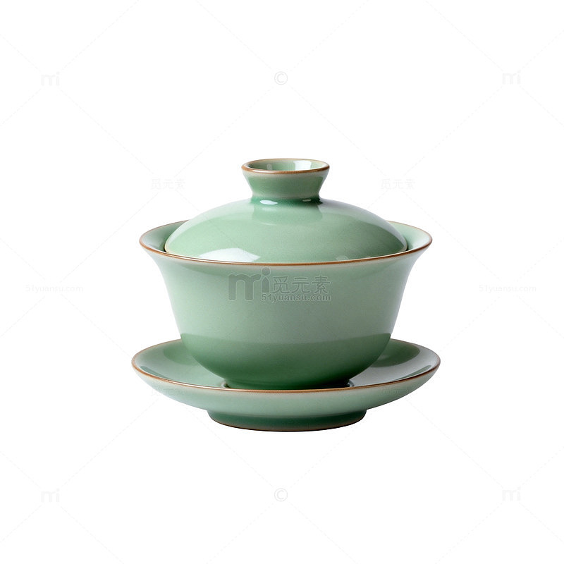 青瓷盖碗茶具