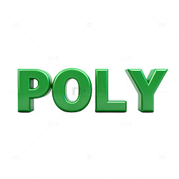 绿色立体字POLY设计素材