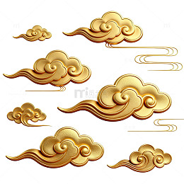 金色云纹图案装饰元素