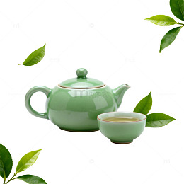 绿茶茶具静物
