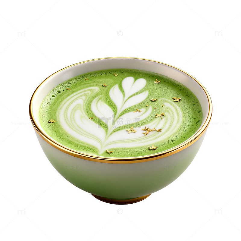 抹茶拿铁艺术拉花