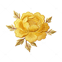 金色刺绣牡丹花图案
