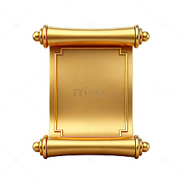 金色卷轴古卷设计元素