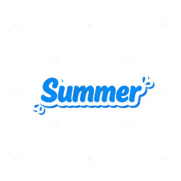 蓝调夏日清凉字体设计