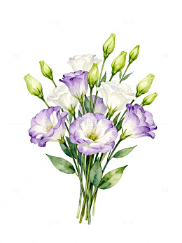 水彩风花卉插画设计素材
