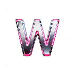 金属质感字母W设计元素