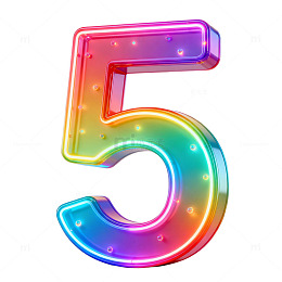 彩虹数字5设计元素