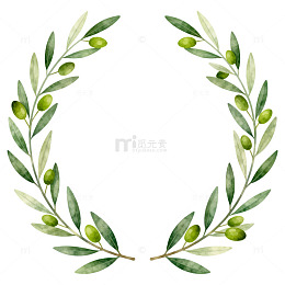 橄榄叶花环图案设计素材