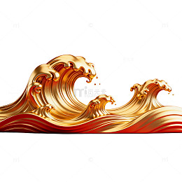 金色波浪喜庆背景设计素材