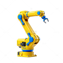 工业机械臂黄蓝配色3D模型